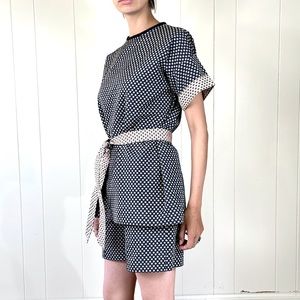 Victoria Victoria Beckham Kimono Styled Shorts Jumpsuit/Romper Navy-Floral Sz 6